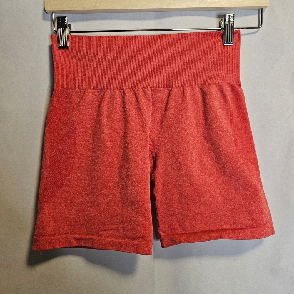 NVGTN Seamless‎ Coral Ribbed High Waist Workout Shorts Size S